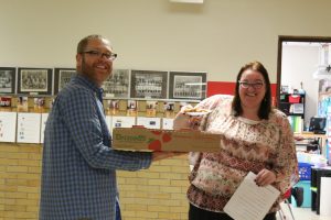 Scott Wold delivers pie on Pi Day