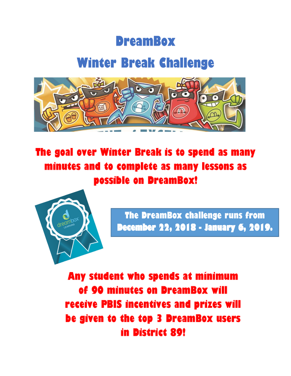 DreamBox Challenge Winter Break 2018