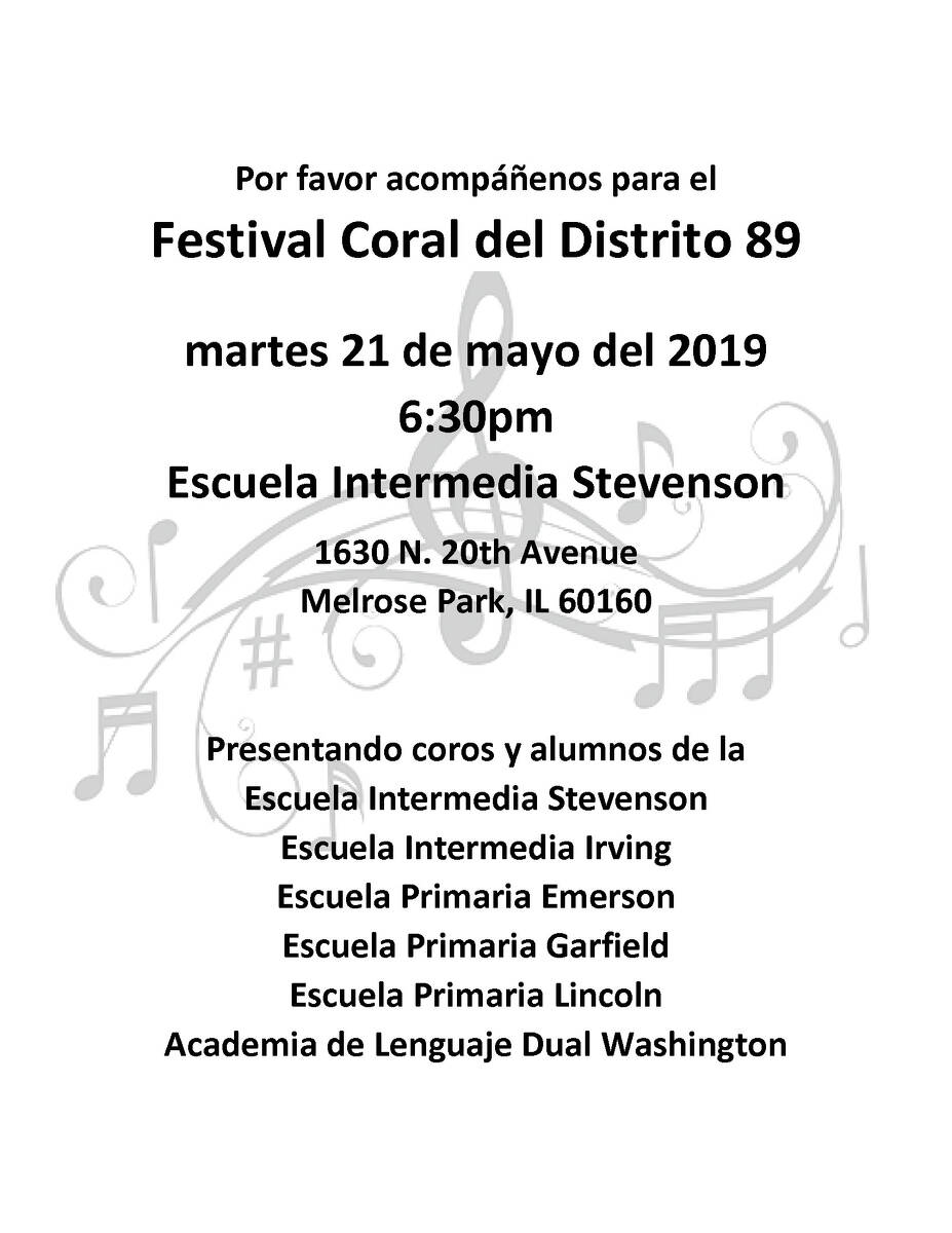 District 89 Choral Festival flyer 2019