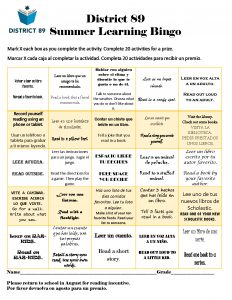 Summer Reading Bingo 2019