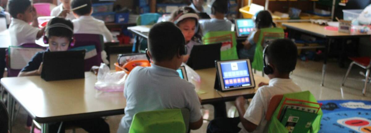 students using tablets