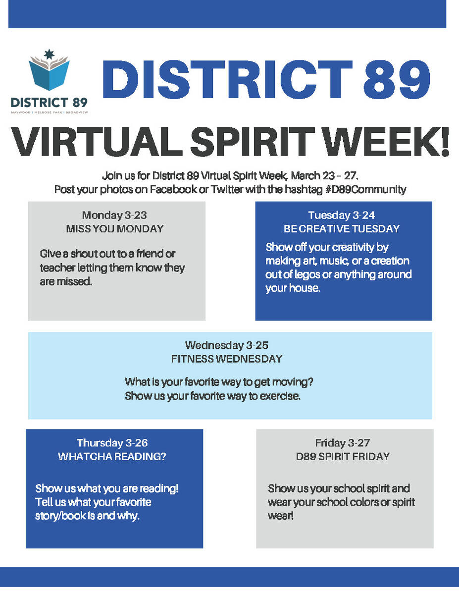 virtual spirit week flyer