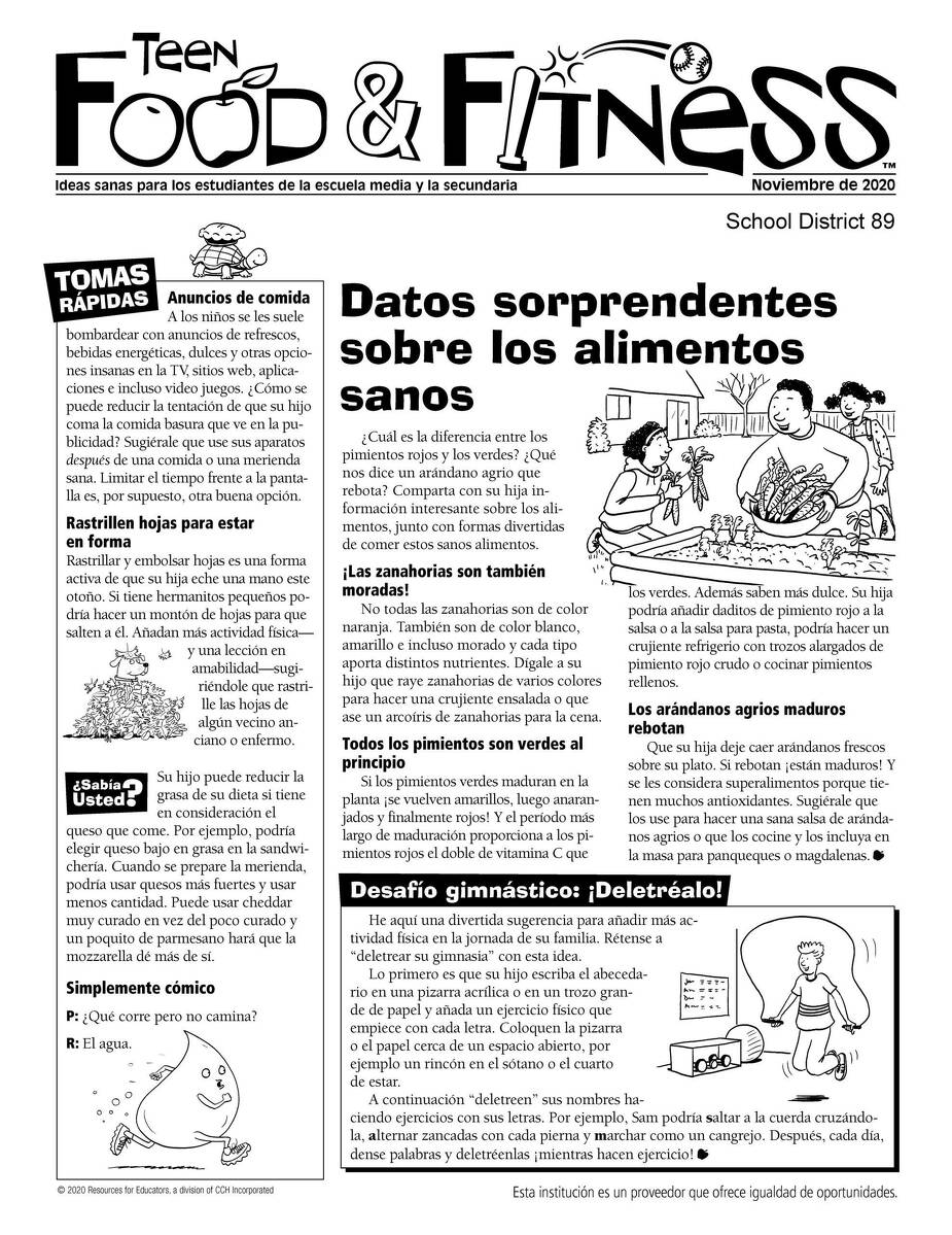 Teen Food & Fitness Spanish November 2020