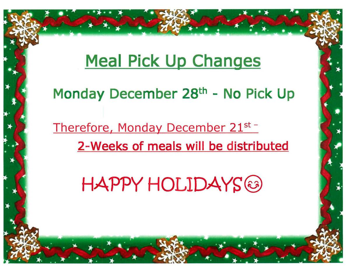 Meal Pick Up Date Change