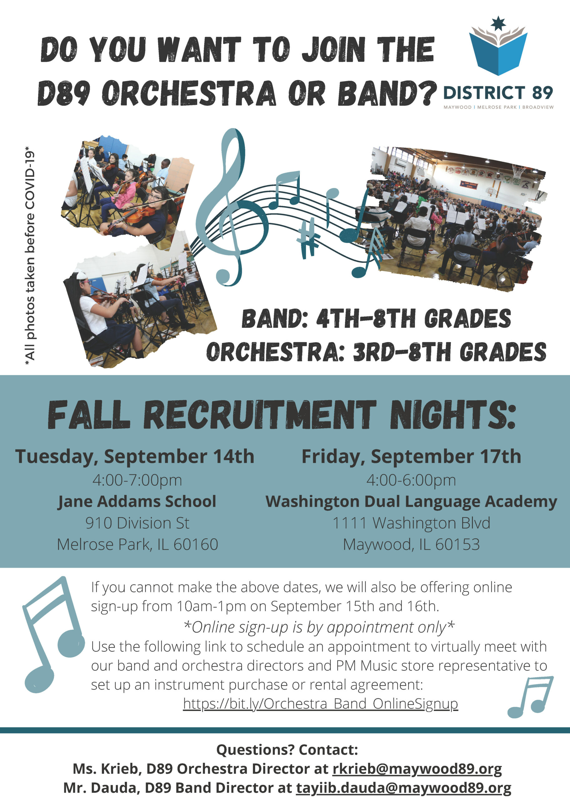 band and orchestra sign up