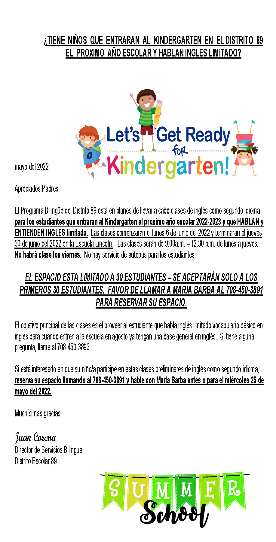 kindergarten flyer