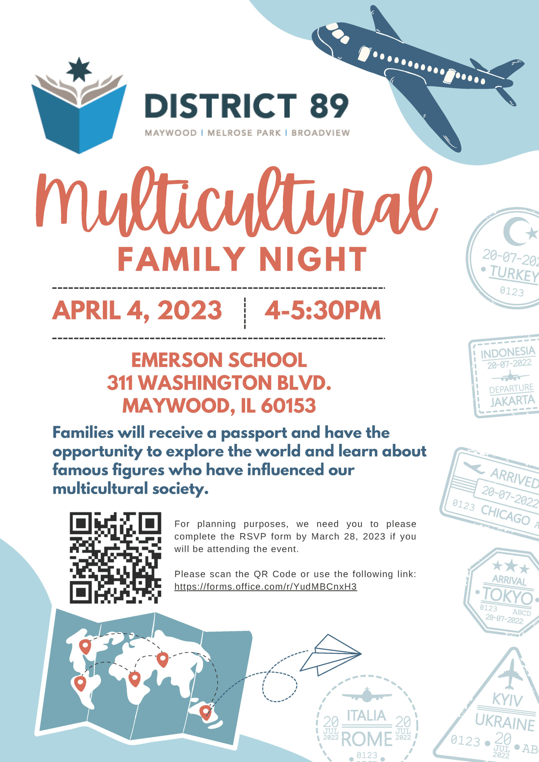 D89 Family Night Multicultural English Flyer