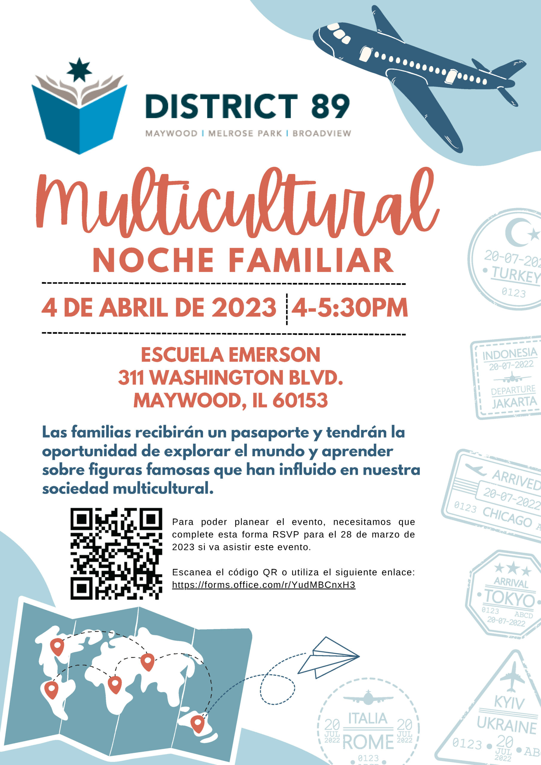 D89 Family Night Multicultural Spanish Flyer