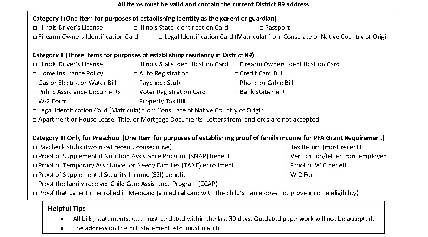 Residency and Income Form English 2023